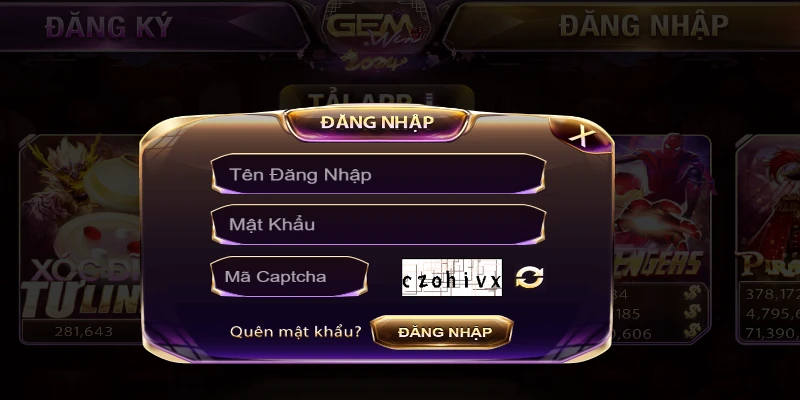 đăng nhập chơi game tài xỉu Gemwin